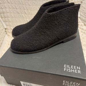 EILEEN FISHER DRIFT" BOILED WOOL ANKLE BOOTIES